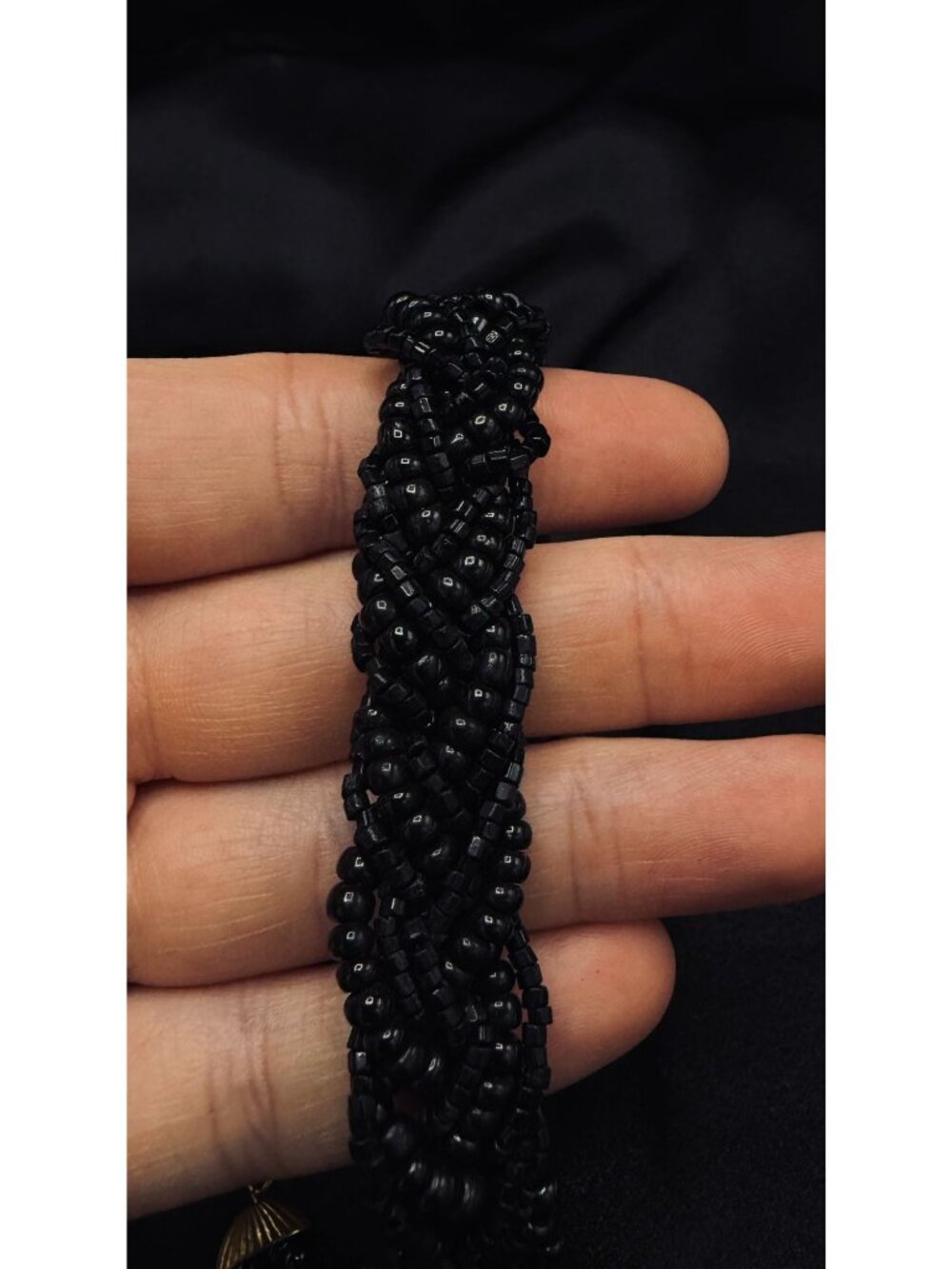 Rare Find Vintage 1950s-1960s Czechoslovakia Black BeadedNecklace - Picture 5 of 6